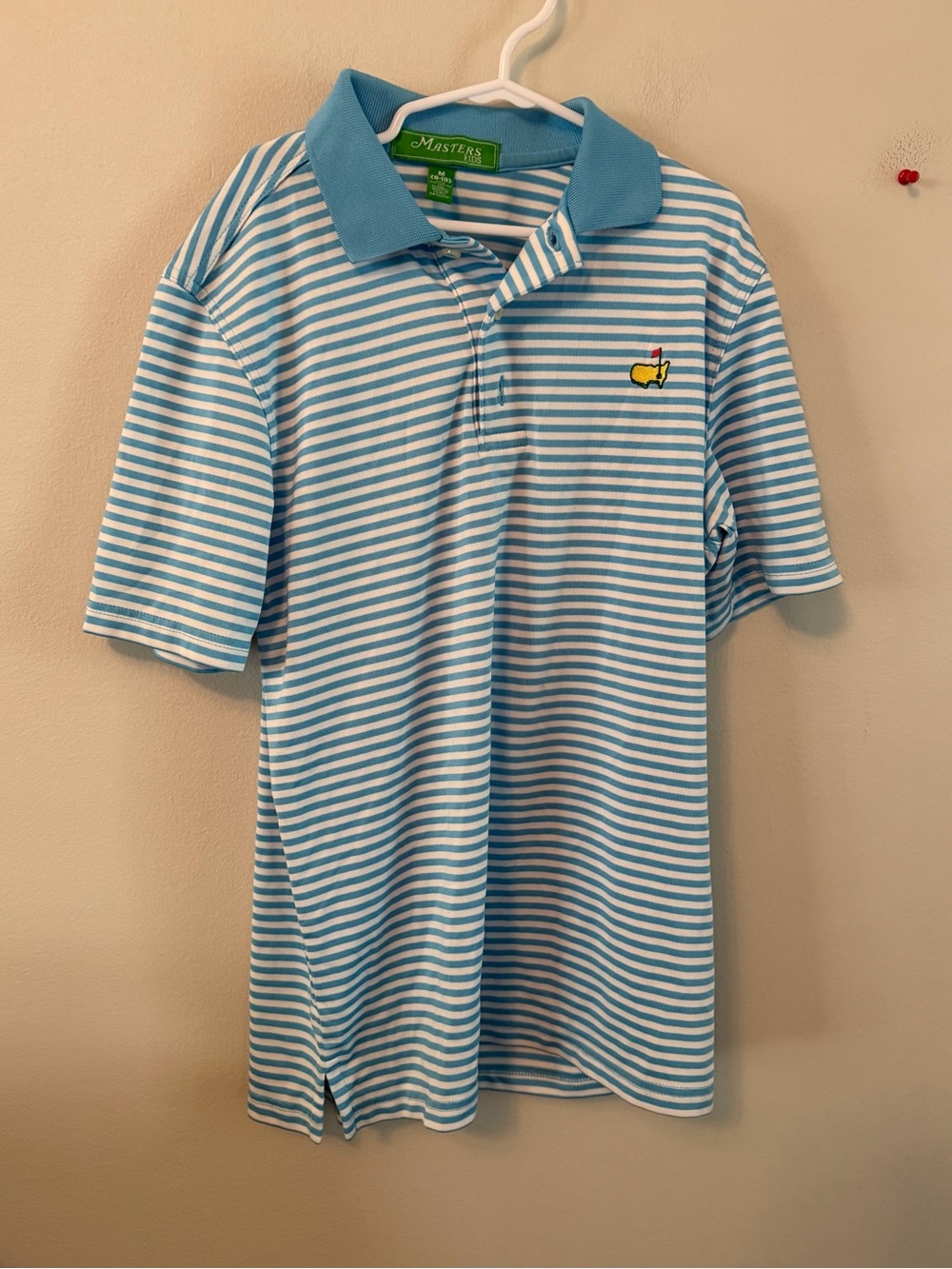 Masters Blue & White Striped Polo Shirt